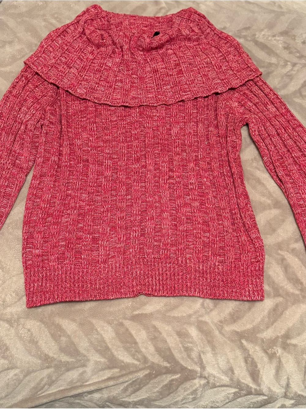 Daisy Fuentes Rose Foldover Cowl Neck Sweater